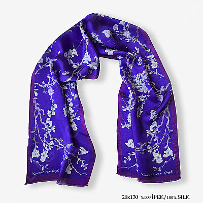 'Almond Purple 130' İpek Fular - 1